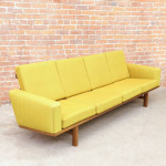 Danish Mid Century Modern Teak HANS WEGNER GE 236 SOFA Yellow
