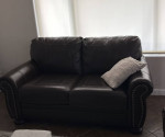 Leather sofa, love seat and chair