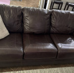 Leather sofa, love seat and chair