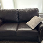 Leather sofa, love seat and chair