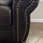 Leather sofa, love seat and chair