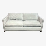 Crate & Barrel Ivory Fabric Compact Sofa