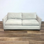 Crate & Barrel Ivory Fabric Compact Sofa