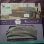 Zenna Home Smart Fit Stretch Suede 2-Piece Sofa Slipcover in Grey