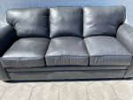 Like New Gray Leather 84" Sofa