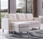 🤍Like-New White-Cream CONVERTIBLE SECTIONAL SOFA🤍