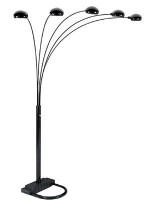 BLACK Mid Century style Spider Floor Sofa Lamp with dimmer
