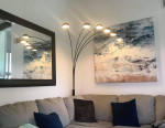 BLACK Mid Century style Spider Floor Sofa Lamp with dimmer