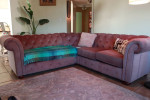 Velvet Grey Couch Sofa Sectional Large
