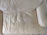Leather Couch (Sofa) with Queen Pull-Out Bed, Ivory Colour