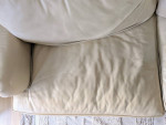 Leather Couch (Sofa) with Queen Pull-Out Bed, Ivory Colour