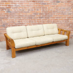Swedish Pine and Canvas Sofa Couch Modern