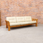Swedish Pine and Canvas Sofa Couch Modern