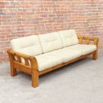 Swedish Pine and Canvas Sofa Couch Modern