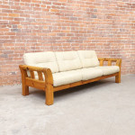 Swedish Pine and Canvas Sofa Couch Modern