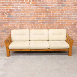 Swedish Pine and Canvas Sofa Couch Modern