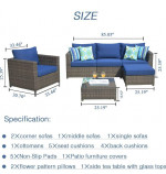 Patio Furniture Sets Outdoor Sectional Sofa 6 Pieces No Assembly Requi