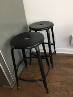 Blu Dot Leather Sofa Couch Black Stools Wire Shelf