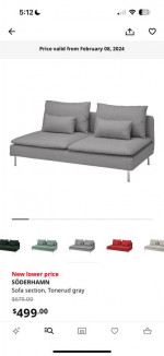 IKEA SÖDERHAMN Sofa Section, Fridtuna Dark Gray