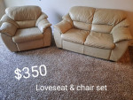 Leather Loveseat And Sofa Set