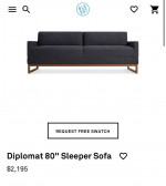 Blu Dot Diplomat Sleeper Sofa Bed Delivery Available Brand New