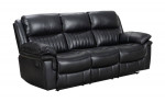 In Stock! Black Manually Reclining Hampton Plush Cushion Sofa
