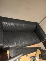 IKEA Klippan Black Leather Loveseat Sofa Couch