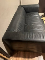 IKEA Klippan Black Leather Loveseat Sofa Couch