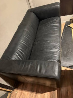 IKEA Klippan Black Leather Loveseat Sofa Couch