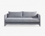 CB2 Tandom Microgrid Grey Sleeper Sofa