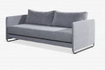 CB2 Tandom Microgrid Grey Sleeper Sofa