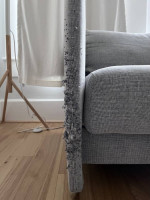 CB2 Tandom Microgrid Grey Sleeper Sofa