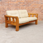 Swedish Pine and Canvas Sofa Couch Loveseat Modern