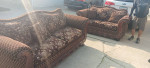 Burgundy Sofa and Loveseat
