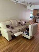 $3k for less. Huge Leather Sofa for 4 with 2 recliners and Ottoman