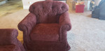 Sofa, Love Seat And Chair - Dark Red - Good Condition
