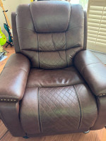 Leather recliner and large sofa