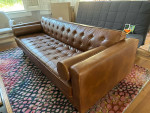 HF Buttercup tufted faux leather sofa