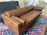 HF Buttercup tufted faux leather sofa