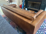 HF Buttercup tufted faux leather sofa