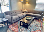 🚚FREE DELIVERY! Beautiful Mid Century Modern Grey Sectional Sofa