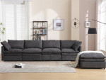Modern U-shaped Sectional Sofa, 5-seat Upholstered Sofa with Chaise