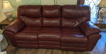 Red Leather Power Reclining Sofa