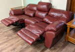 Red Leather Power Reclining Sofa