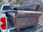 Spotted leather sofa