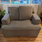 Performance Fabric Slipcover Sofa, Chair and 1/2, and Ottoman