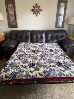 Leather sofa bed