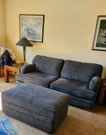 Quality Large Grey Sofa & Ottoman