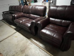 Leather Sofa, Loveseat and Single seat