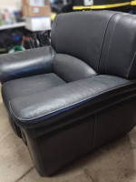 2 LIKE NEW GENUINE LEATHER OVERSIZED SOFA CHAIRS/SCANDINAVIAN DESIGNS